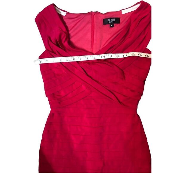 Tadashi Collection Berry Raspberry Flutter Bandage Sweetheart Neck Size M - Picture 9 of 14